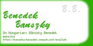 benedek banszky business card